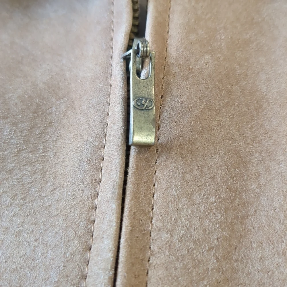 A.M.I. leather jacket with knit sleeves brown jacket, size PM